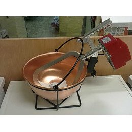 Paiolo elettrico polentina OVBC rame 26cm con supporto in ferro per polenta