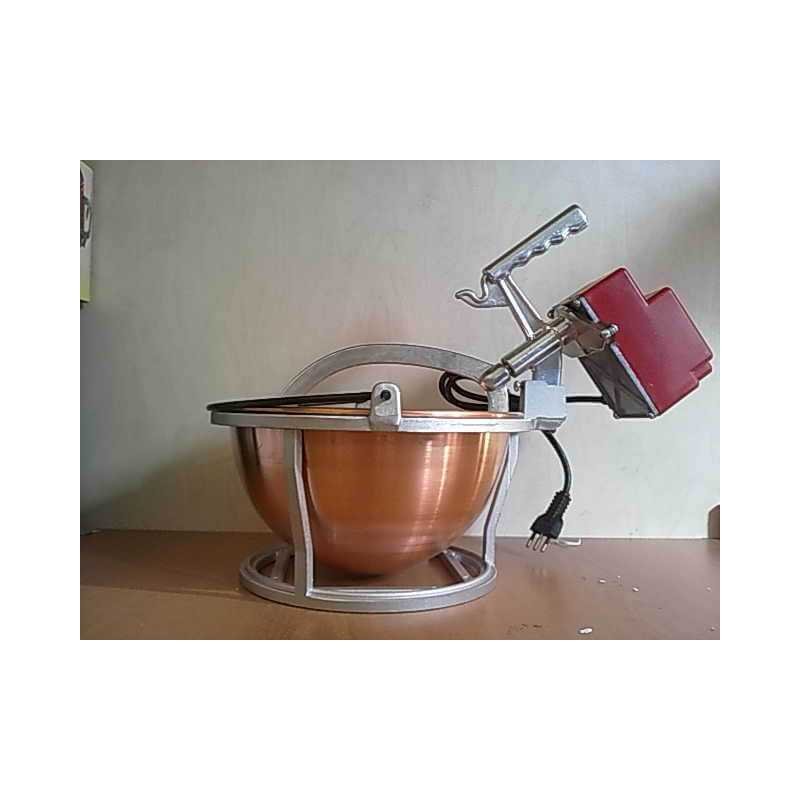 Paiolo elettrico polentina OVBC rame liscio 26cm Art.1R supporto alluminio