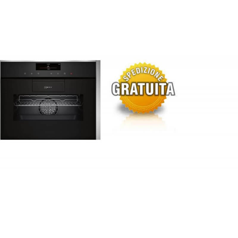 Forno da incasso compatto a vapore 45 cm A+ Acciaio inox C88FT28N0