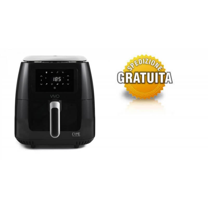 Friggitrice ad aria VIVO Air Fryer 6,5 litri nero lucido – ideale per famiglie