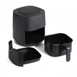 Friggitrice VIVO 5,5L vista laterale con cestello aperto