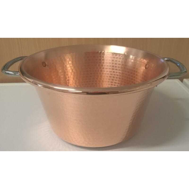 Paiolo Polenta Rame 26cm con 2 Manici per Induzione