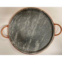 Bistecchiera pietra ollare tonda con scalino diametro 30cm per barbecue