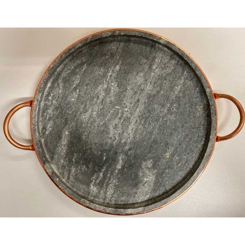 Bistecchiera pietra ollare tonda con scalino diametro 30cm per barbecue
