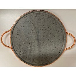 Bistecchiera pietra ollare tonda diametro 29cm con supporto per grigliare