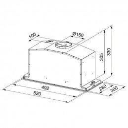 Cappa Incasso Franke FBI 547 XS – Inox 52 cm, 590 m³/h | Mosconi
