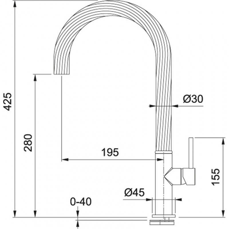 Franke 115.0543.294 - Miscelatore Maris Free - Acciaio Optical