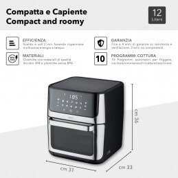 Friggitrice ad aria VIVO Air Fryer 12 litri – maxi capacità per famiglie numerose