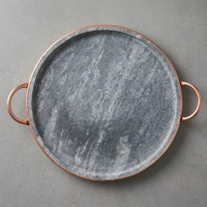 Bistecchiera pietra ollare tonda con scalino diametro 30cm per barbecue vista