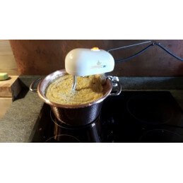 Paiolo elettrico LAR Polentamatic 30cm rame con fondo per induzione